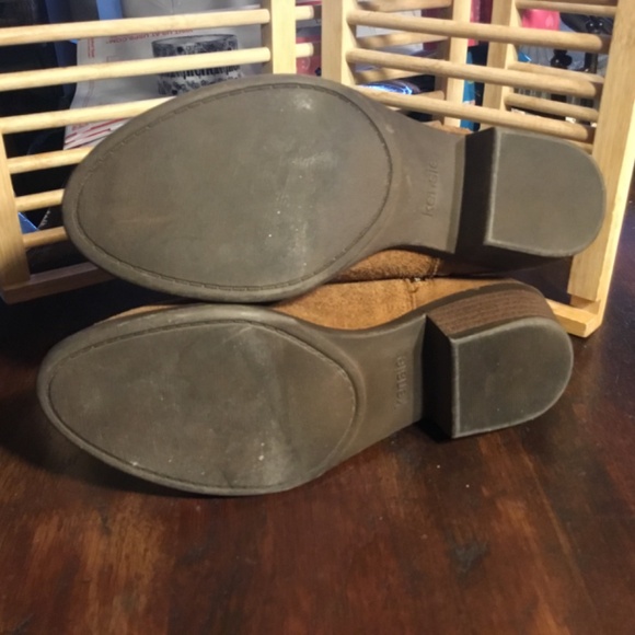 Kensie Women’s 7 Gazelle Brown Ankle Boots Suede Leather Shoe Booties Side Zip - Picture 8 of 9